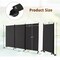 Costway 3-Panel Folding Room Divider 6Ft Rolling Privacy Screen withLockable Wheels Black/Brown/Grey/White